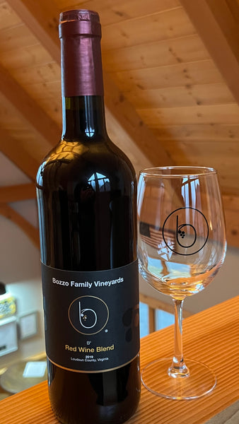 Photo of B3 bottle and wine glass